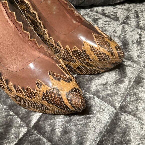 Jeffrey Campbell Audrey-Two Wedge Heels 9 Leather- Animal Print platform party - Picture 13 of 15